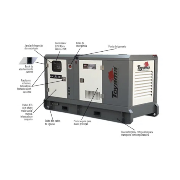 Gerador Toyama de 66 KVA TDMG60SE3 com ATS integrado - Imagem 2