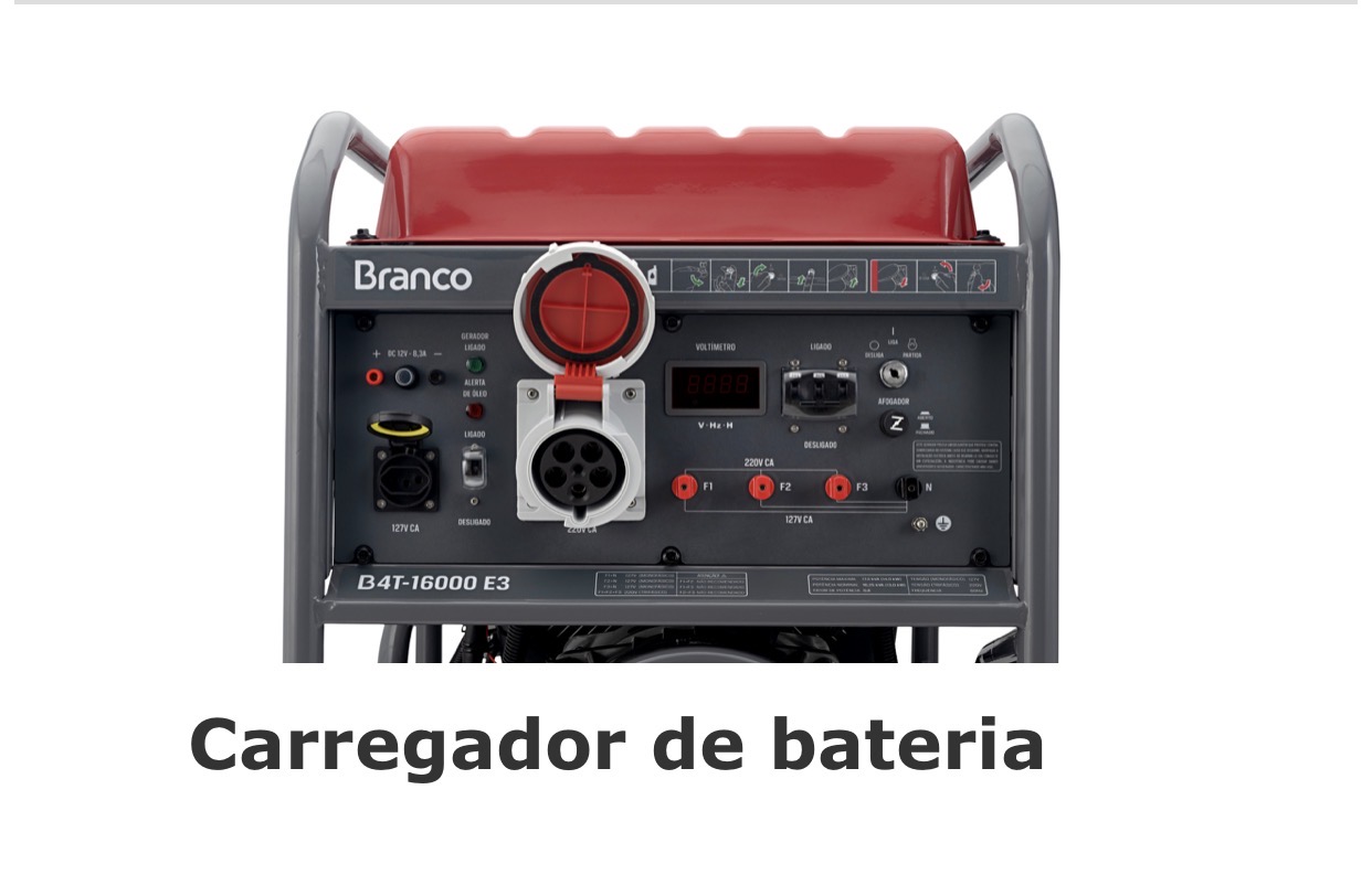 Gerador a Gasolina Branco B4T-16000 E3 380V Monofasico e Trifásico - Imagem 4